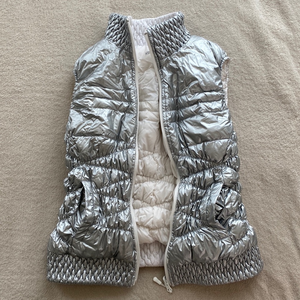 Shiny Silver Puffer Vest